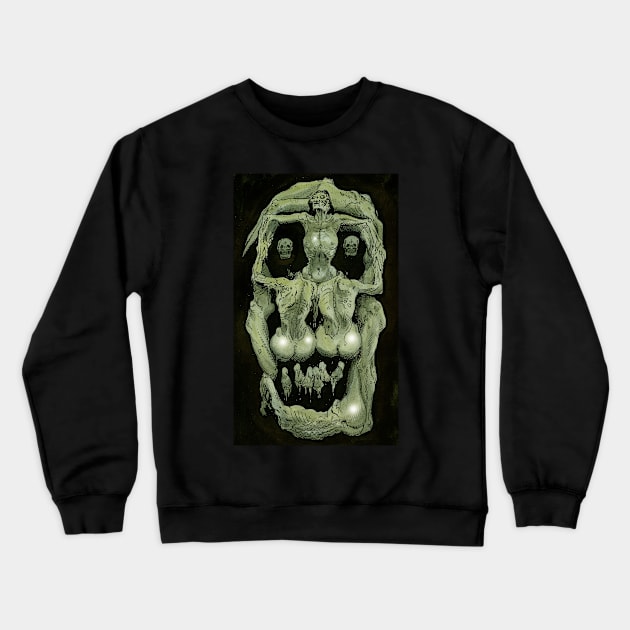 Zombie Art : Dali Death Head Crewneck Sweatshirt by rsacchetto